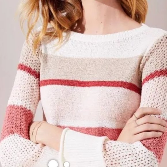LOFT Sweaters - NWOT Loft Bell Sleeve Women's Sweater  Extra Small Size  Mixed Stripe